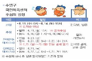 수영구국민체육센터 `전회원 추첨제로 함께 즐겨요!