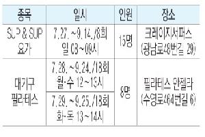 여성특화체육교실 참여자 모집