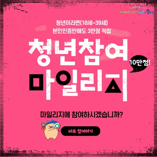 청년참여 마일리지 마일리지에 참여하시겠습니까? 