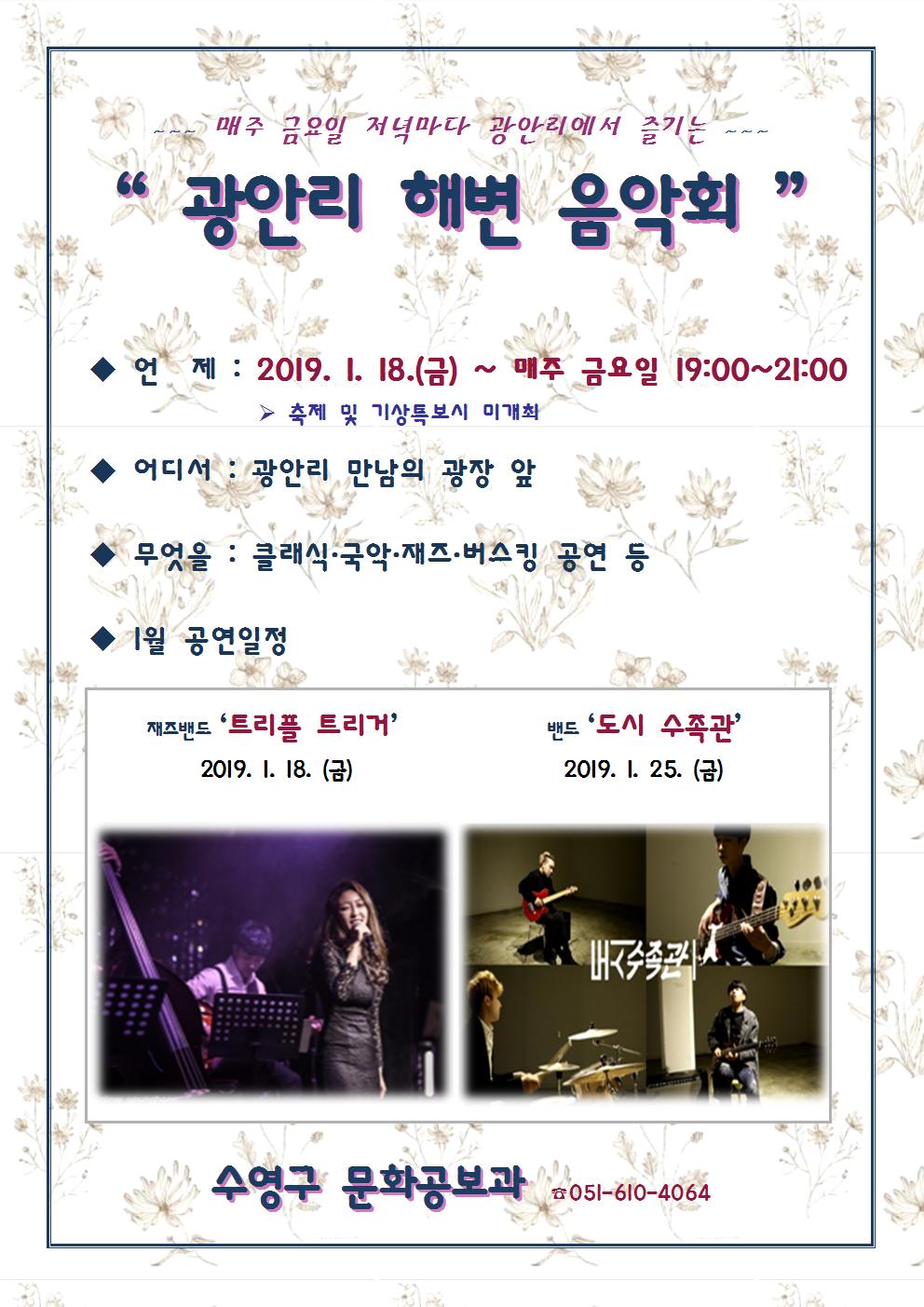2019년 매주 금요일 광안리 해변 음악회 운영 1